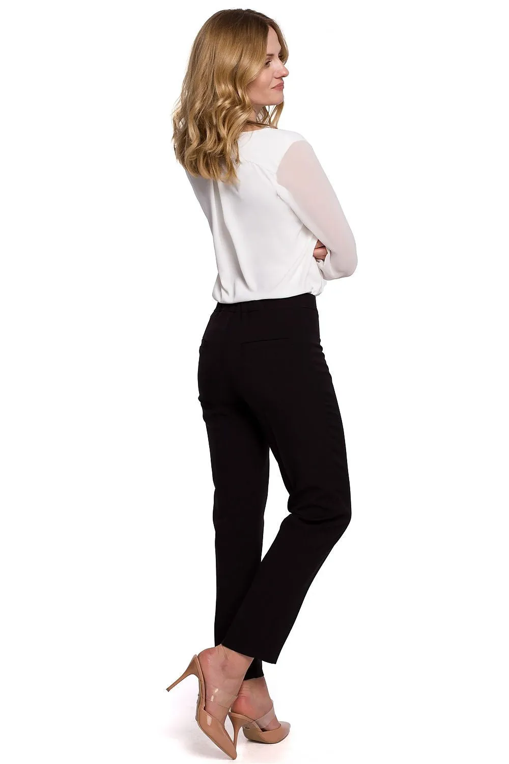 Concealed Zipper Straight-Cut Trousers