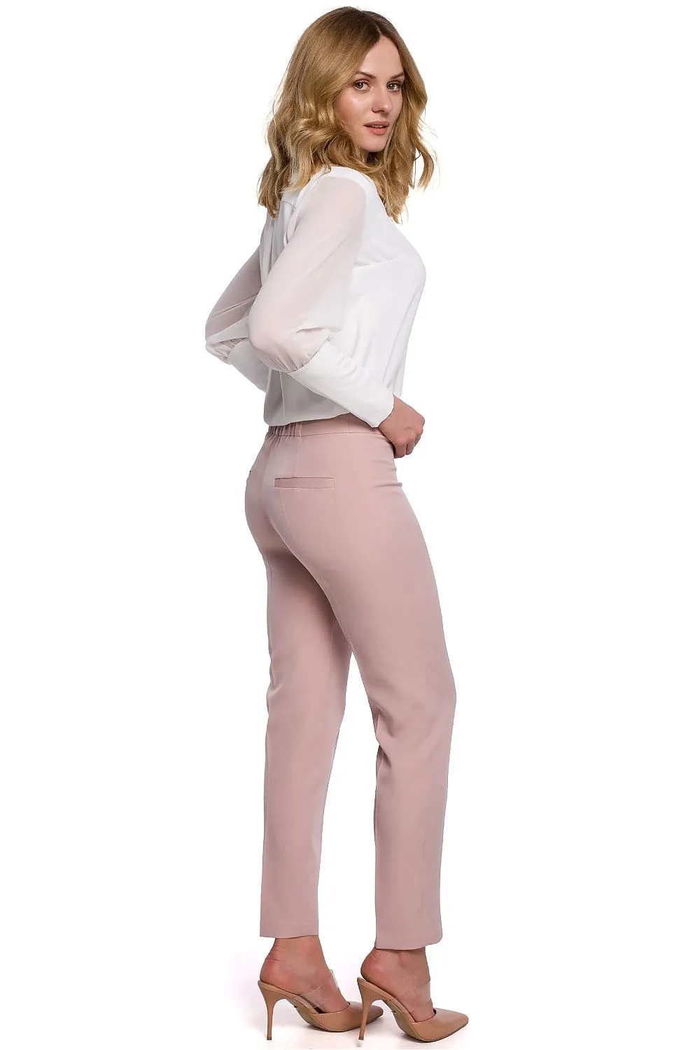 Concealed Zipper Straight-Cut Trousers
