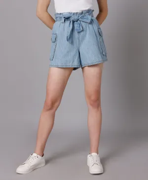 Cotton Denim Shorts