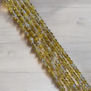 Crackle Beads 8mm - Yellow & White