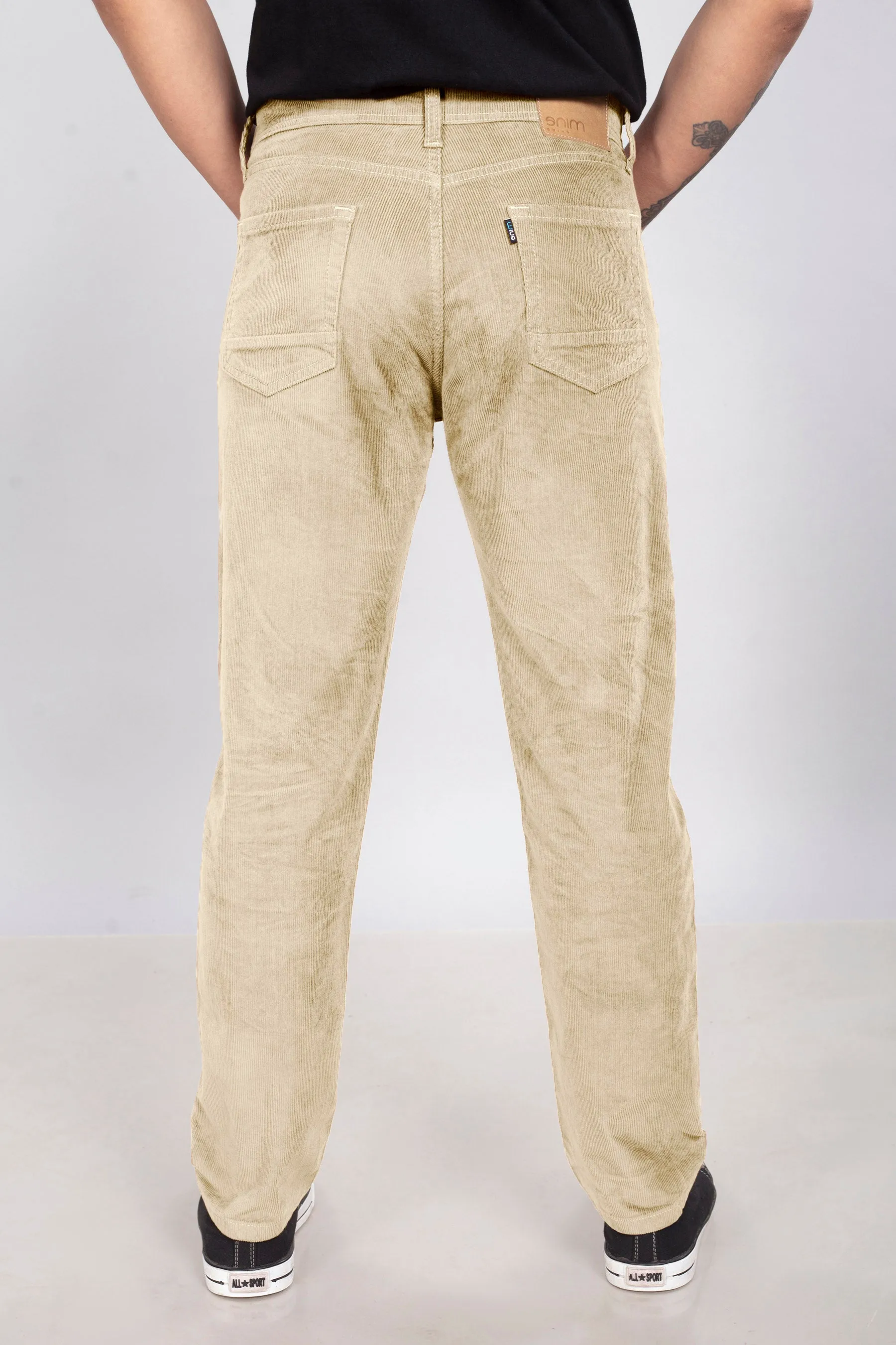 Cream Stretch Corduroy Jeans