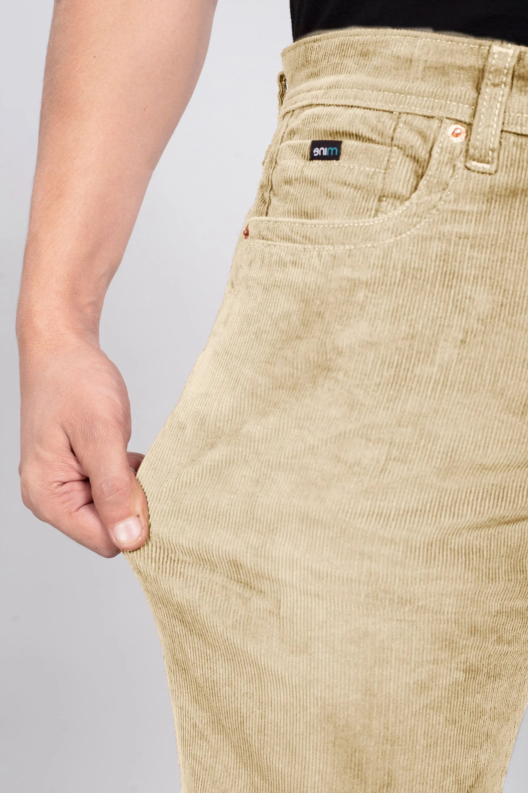 Cream Stretch Corduroy Jeans