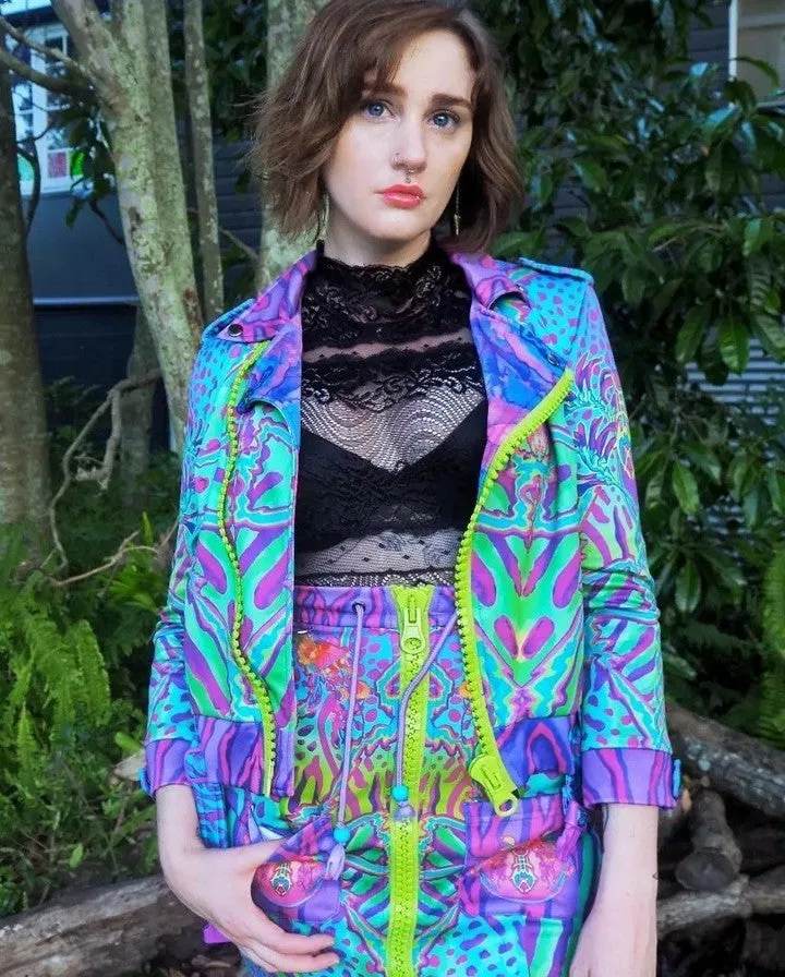 CRYPTIC FREQUENCY BIKER SKIRT