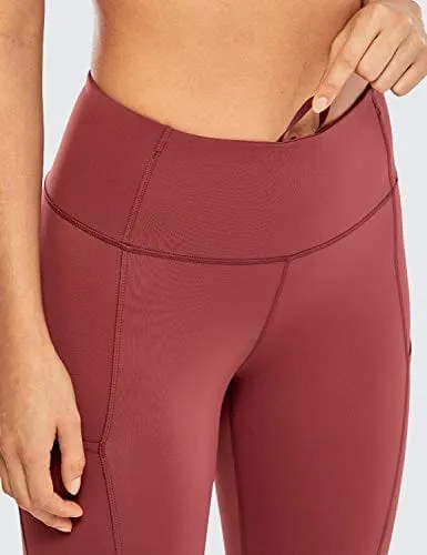 CRZ YOGA Women's Naked Feeling Workout Leggings 25 Inches - High Waisted Yoga Pants with Side Pockets Savannah