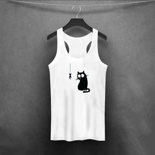 Cute Cat And Fish Top