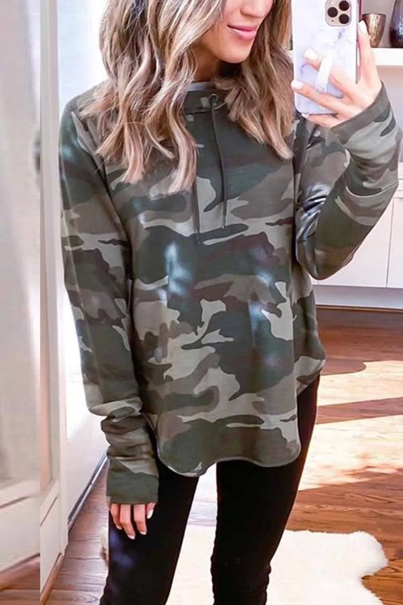 Cute Loose Camouflage Hoodie
