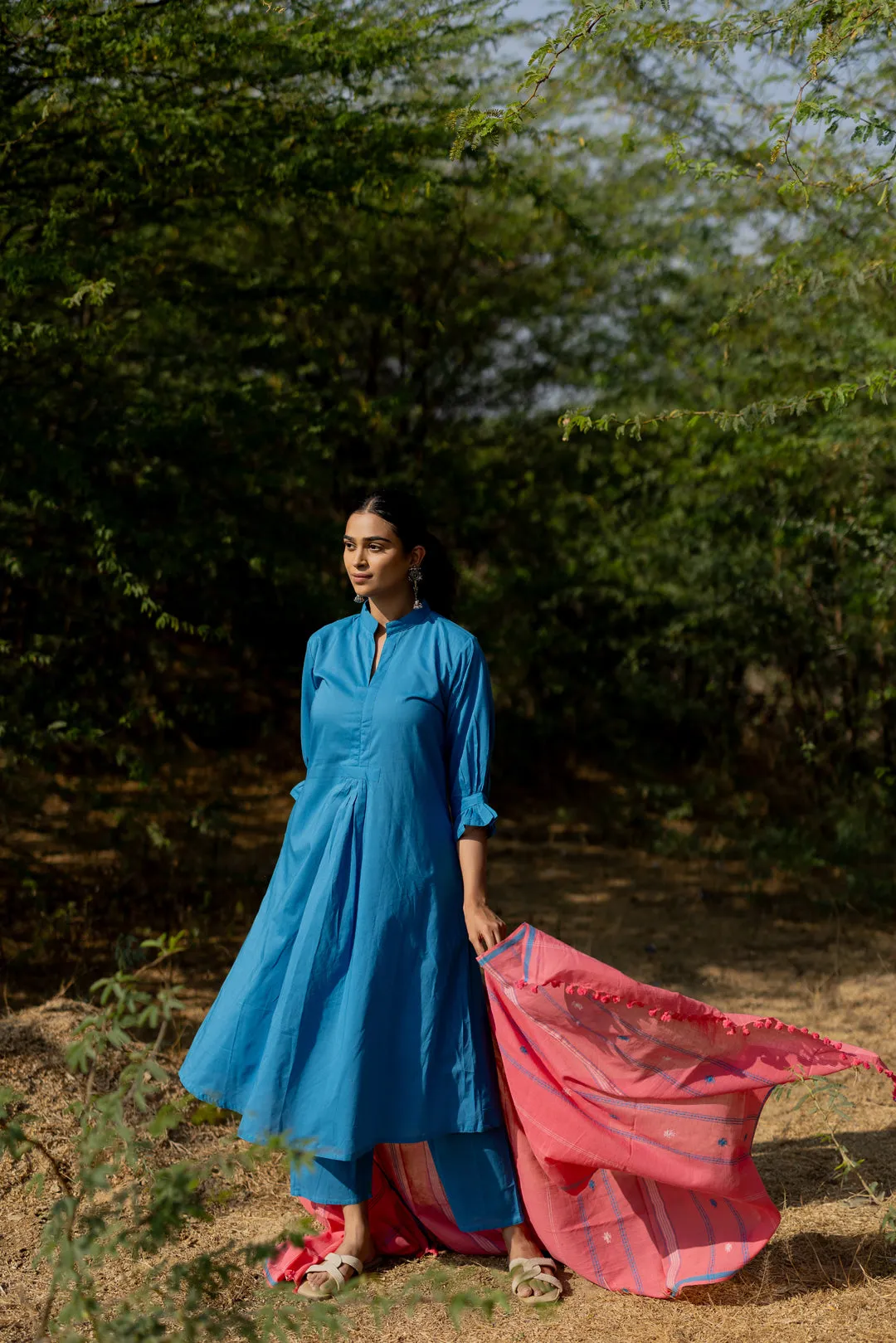 Cyan Blue Kurta Set