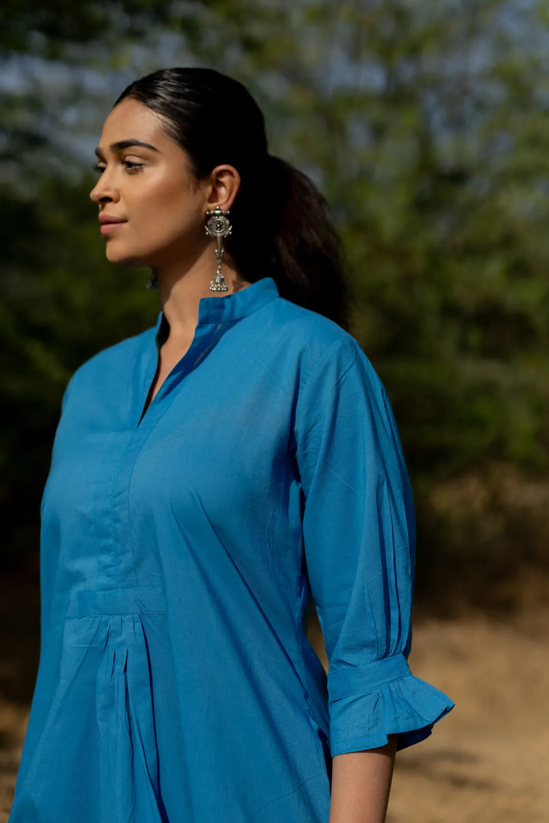 Cyan Blue Kurta Set