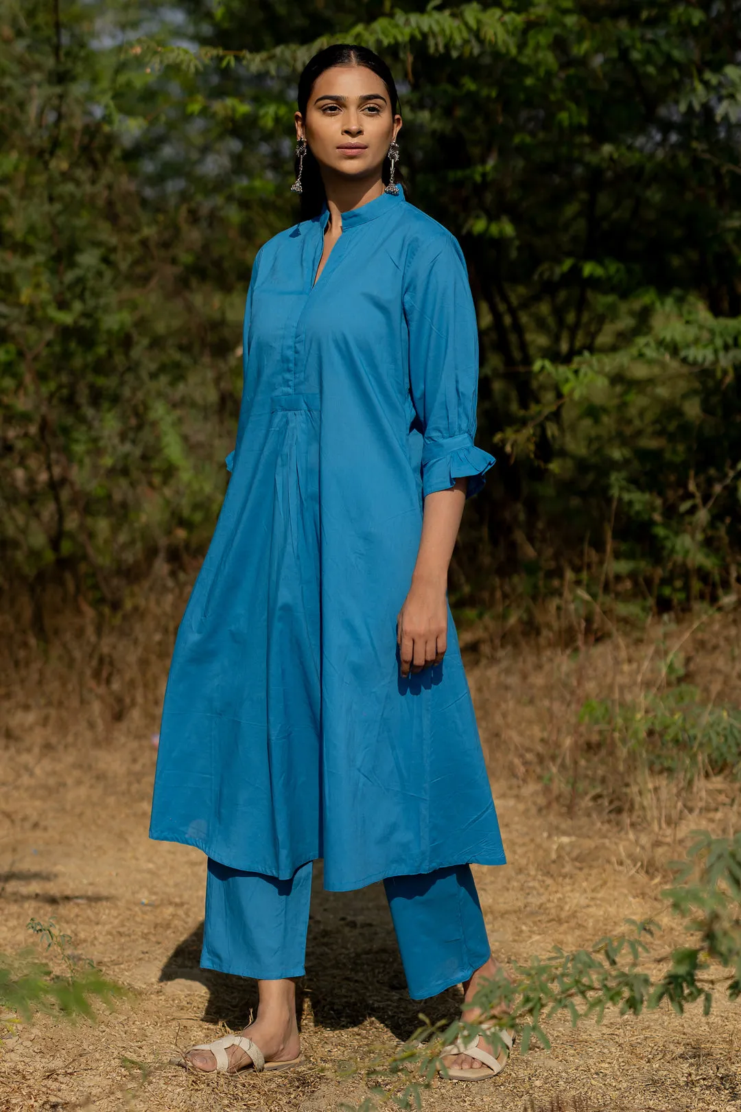 Cyan Blue Kurta Set