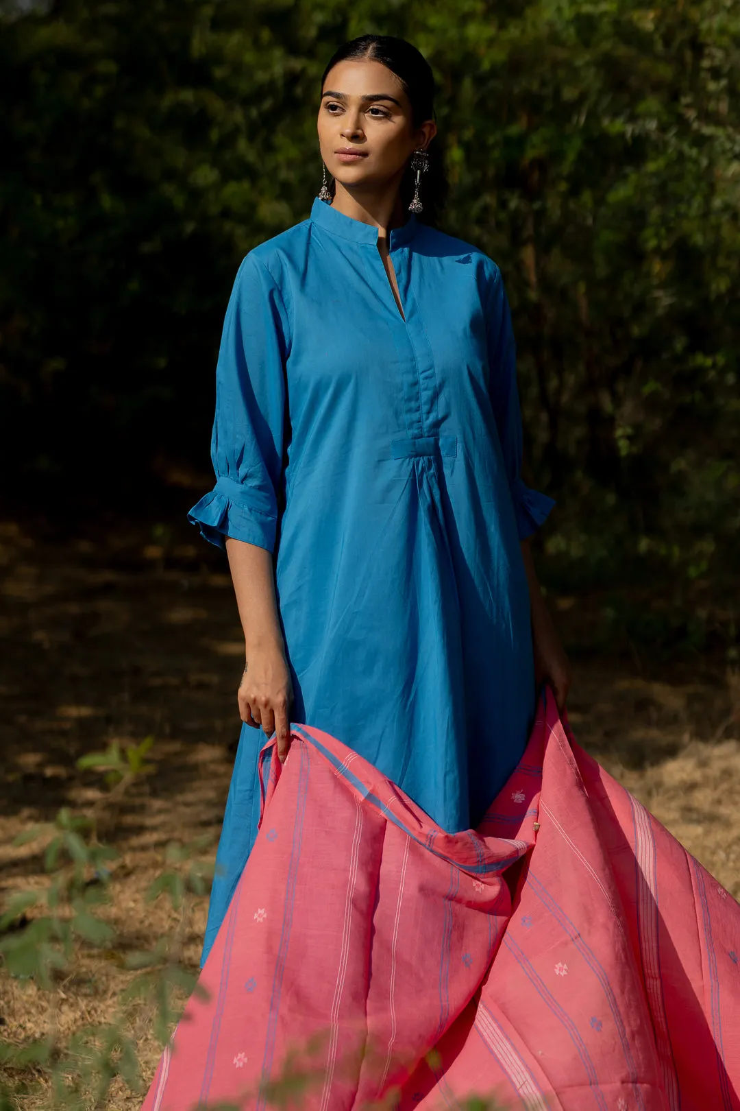 Cyan Blue Kurta Set
