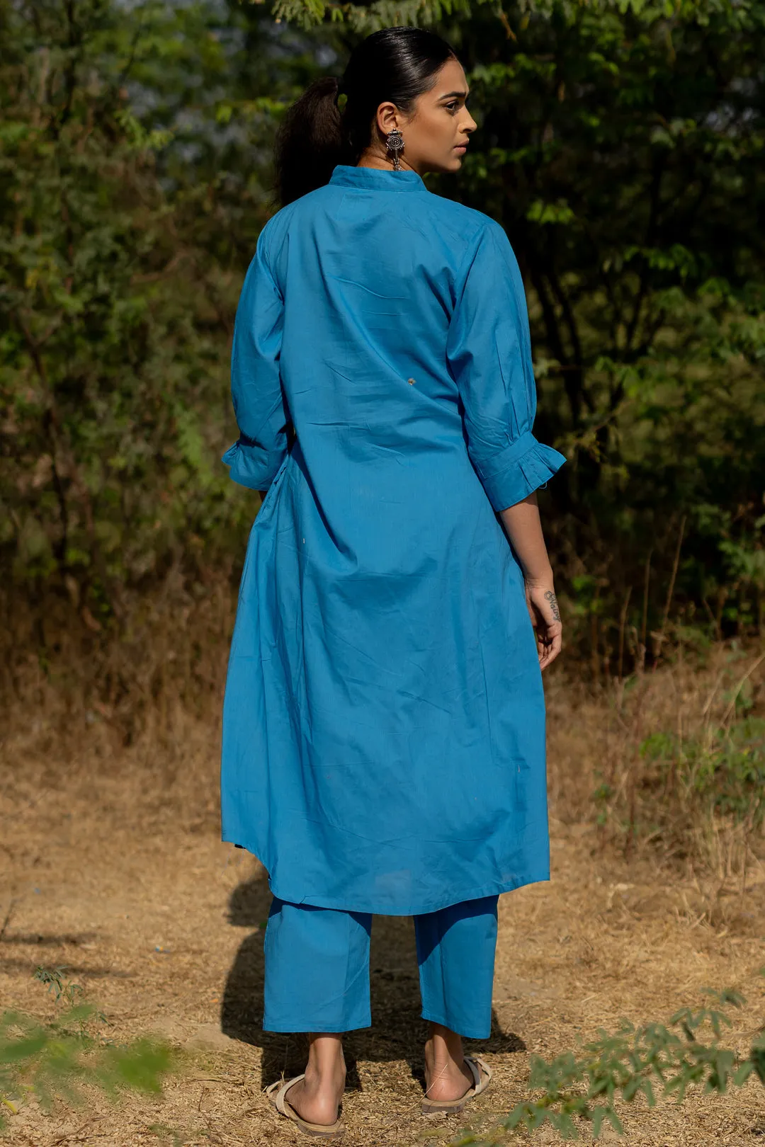 Cyan Blue Kurta Set
