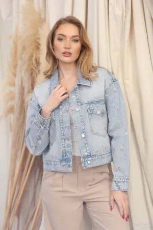 Daisy Embroidered Denim Jacket