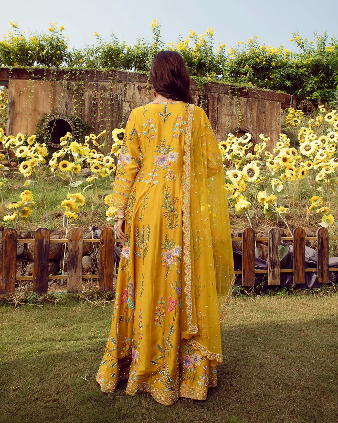 Dandelion Yellow Embellished Anarkali Gown