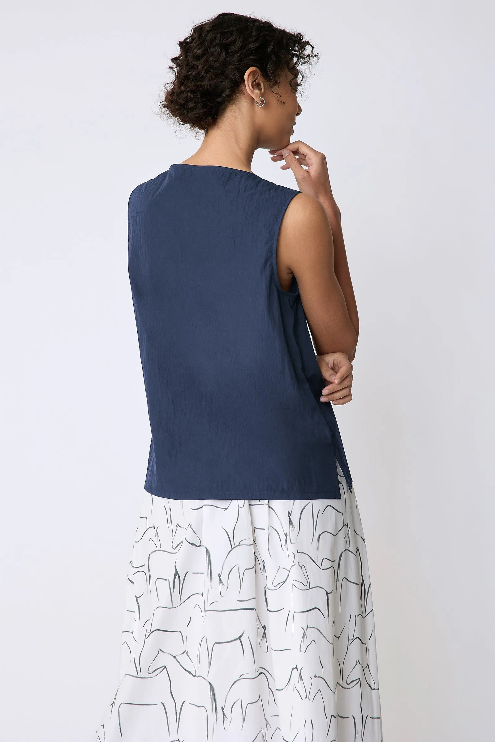 Dani Drape Top - Navy