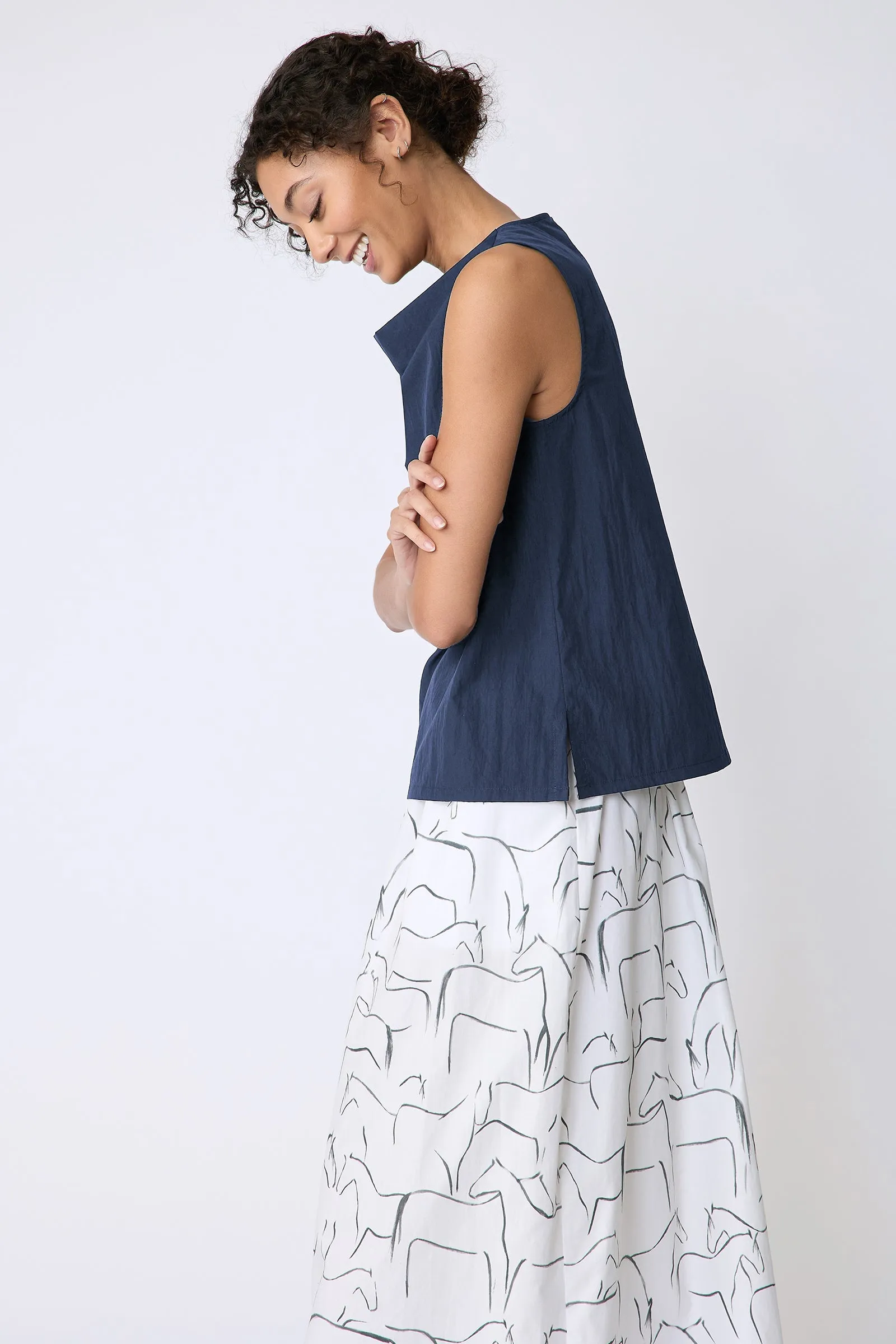 Dani Drape Top - Navy