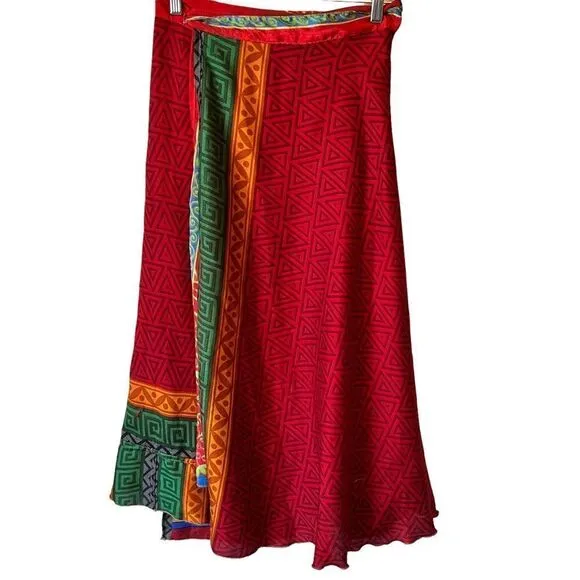 Darn Good Yarn Reversible Sari Silk Wrap Skirt