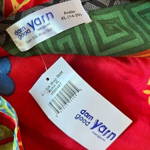 Darn Good Yarn Reversible Sari Silk Wrap Skirt