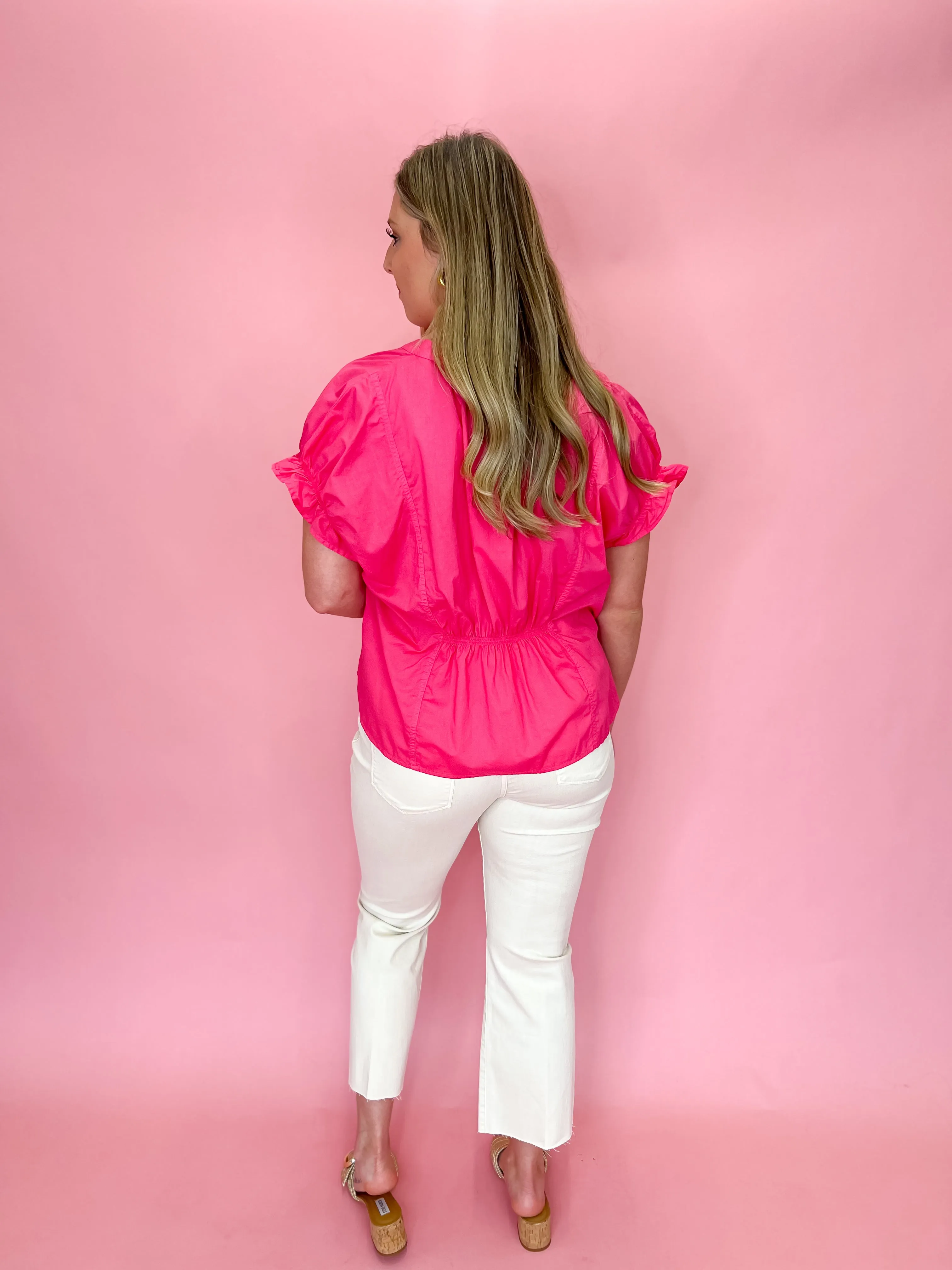 [Dear John] Julia V-neck Blouse - Raspberry