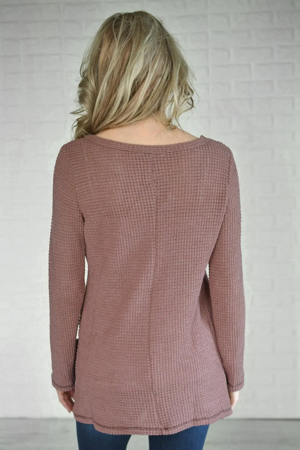Deep Mauve Knit Thermal Top