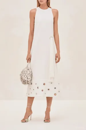 Delfin Midi Dress in Off-White