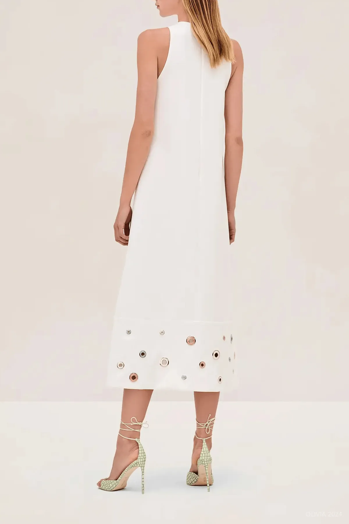 Delfin Midi Dress in Off-White