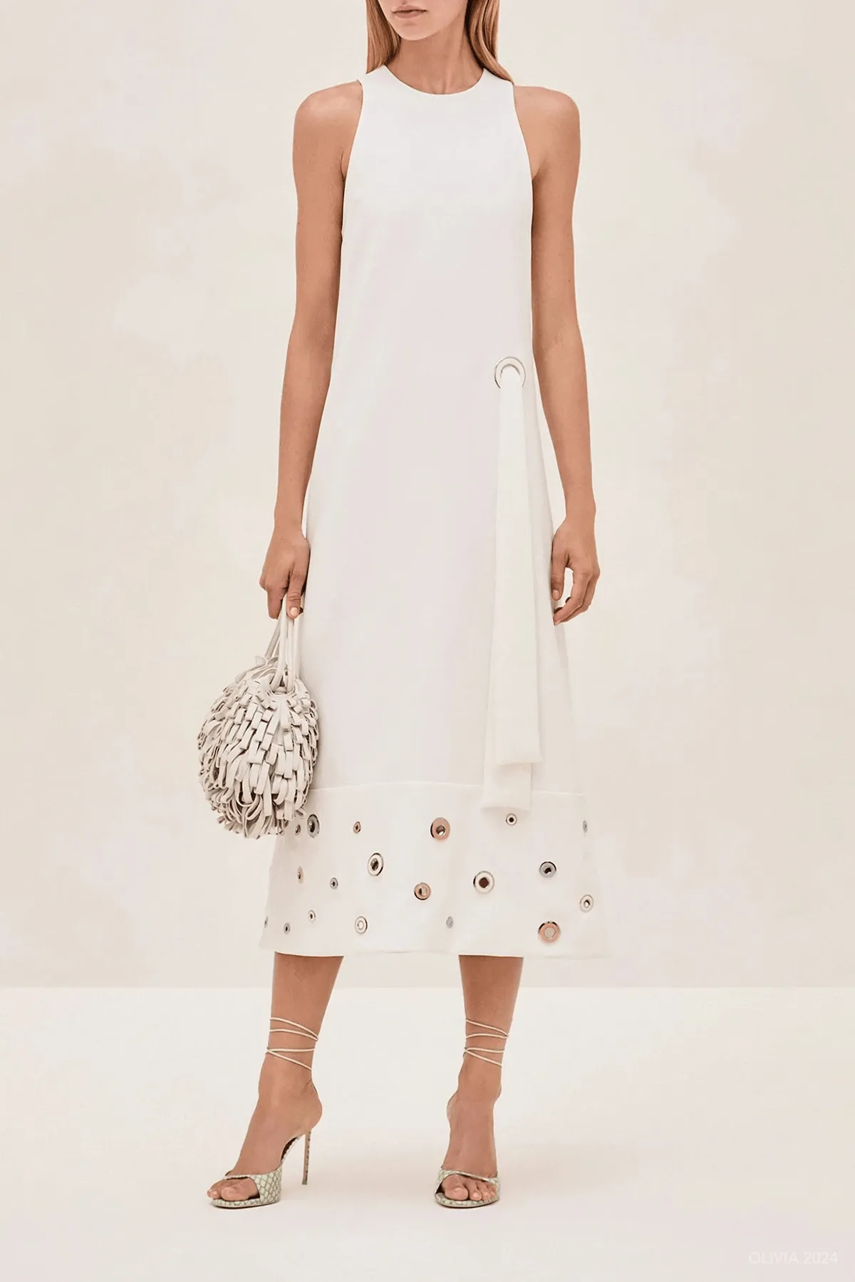 Delfin Midi Dress in Off-White