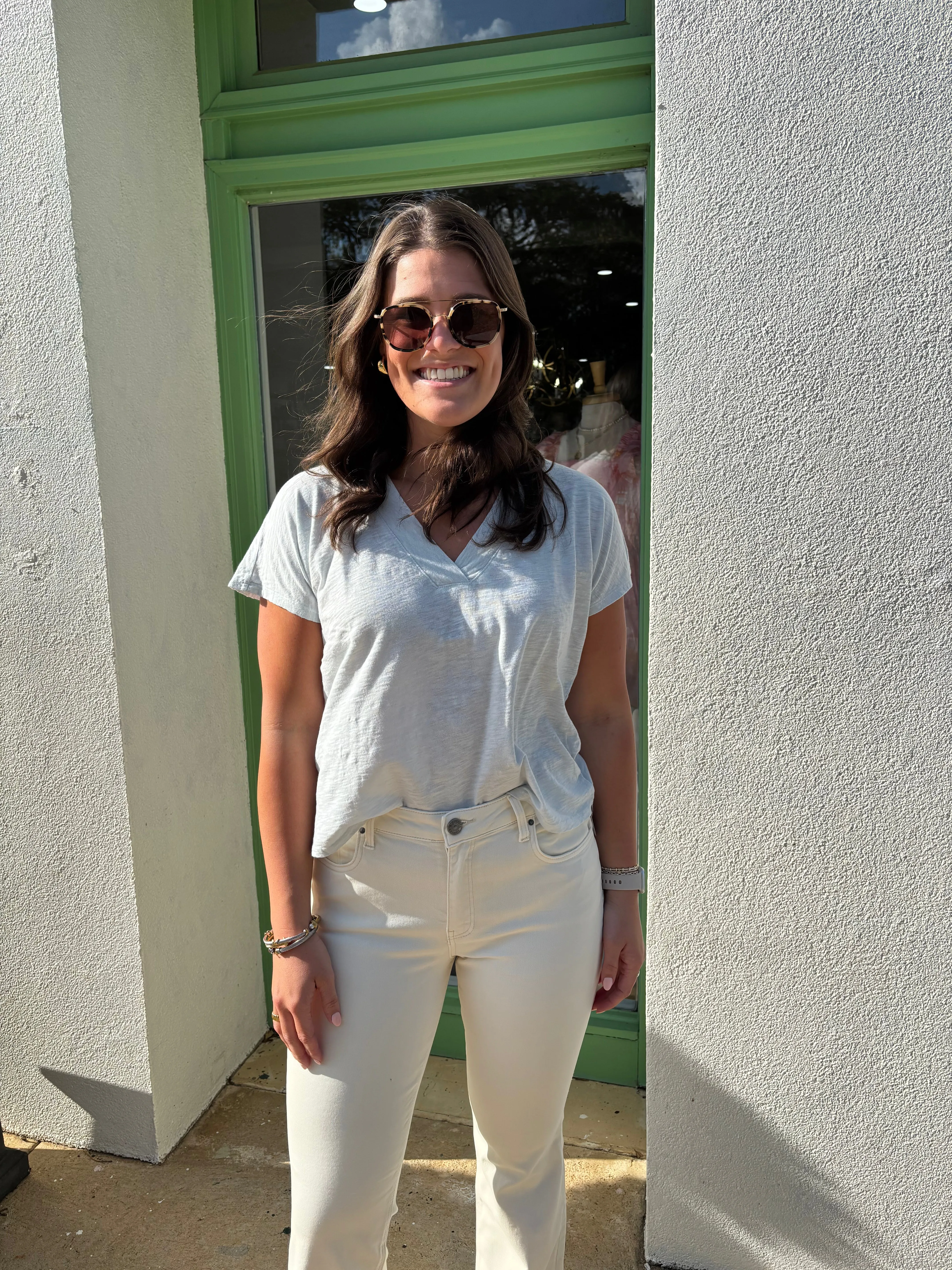 Dolman V Neck Powder Blue