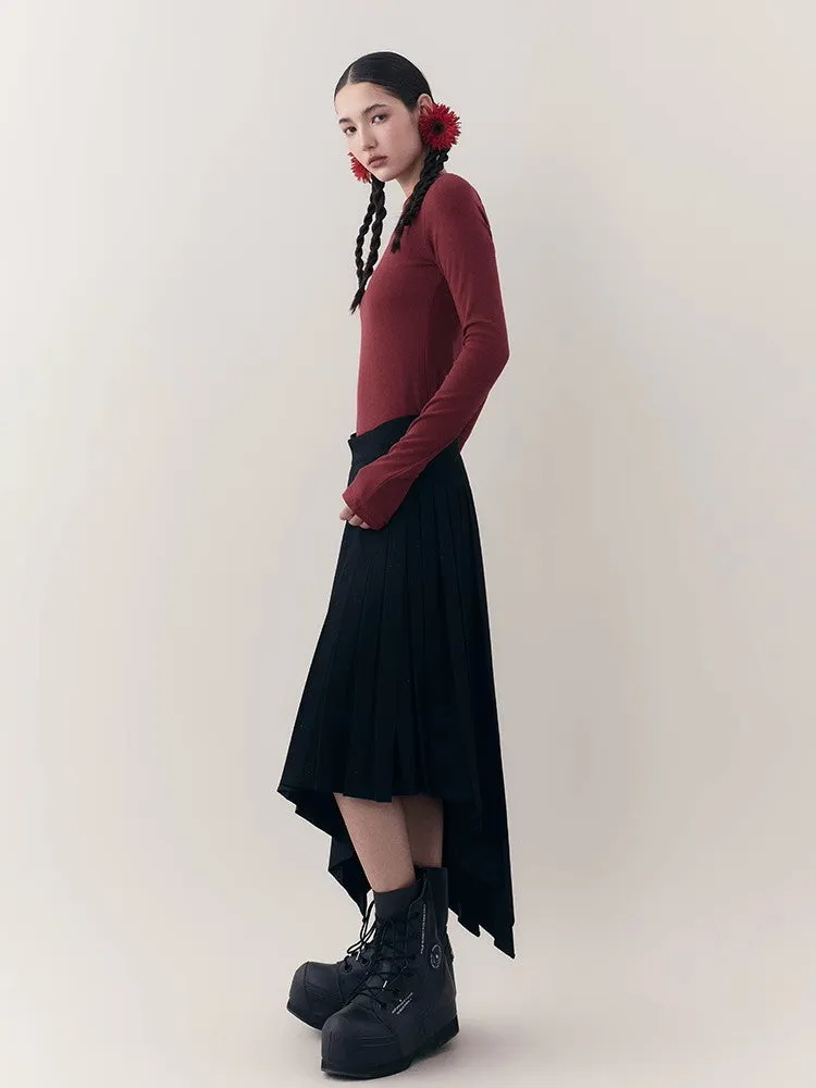 Dragon Watercolor Crew-Neck Simple Slim Knit