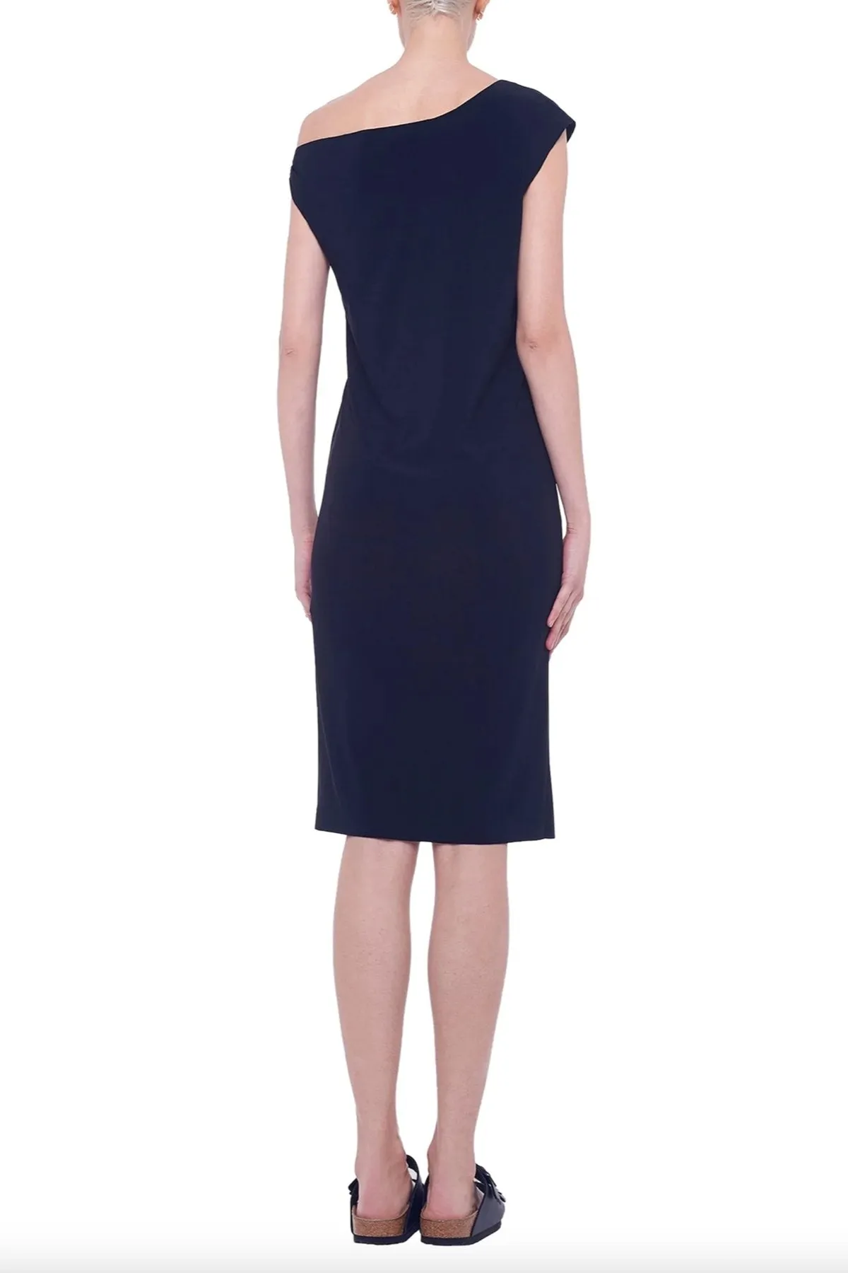 Drop Shoulder Dress in Black