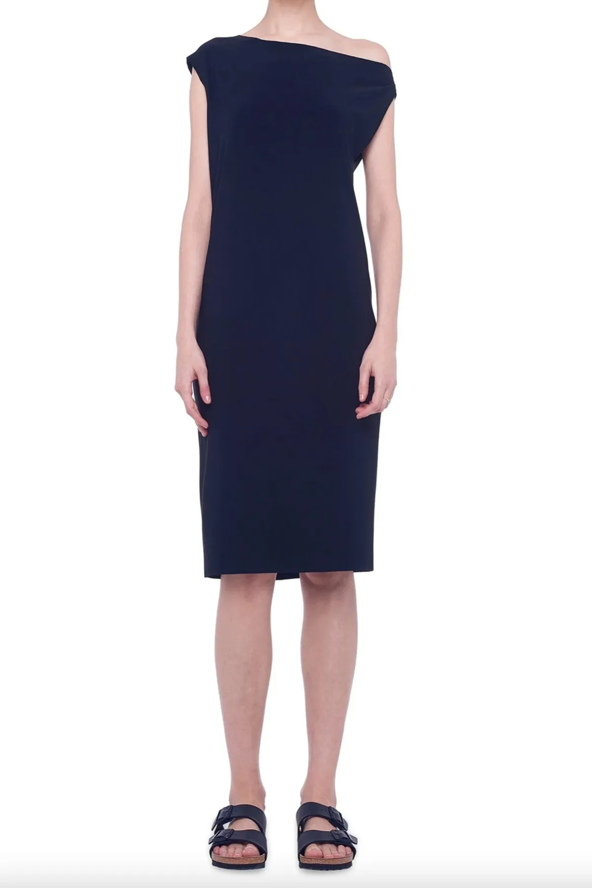 Drop Shoulder Dress in Black