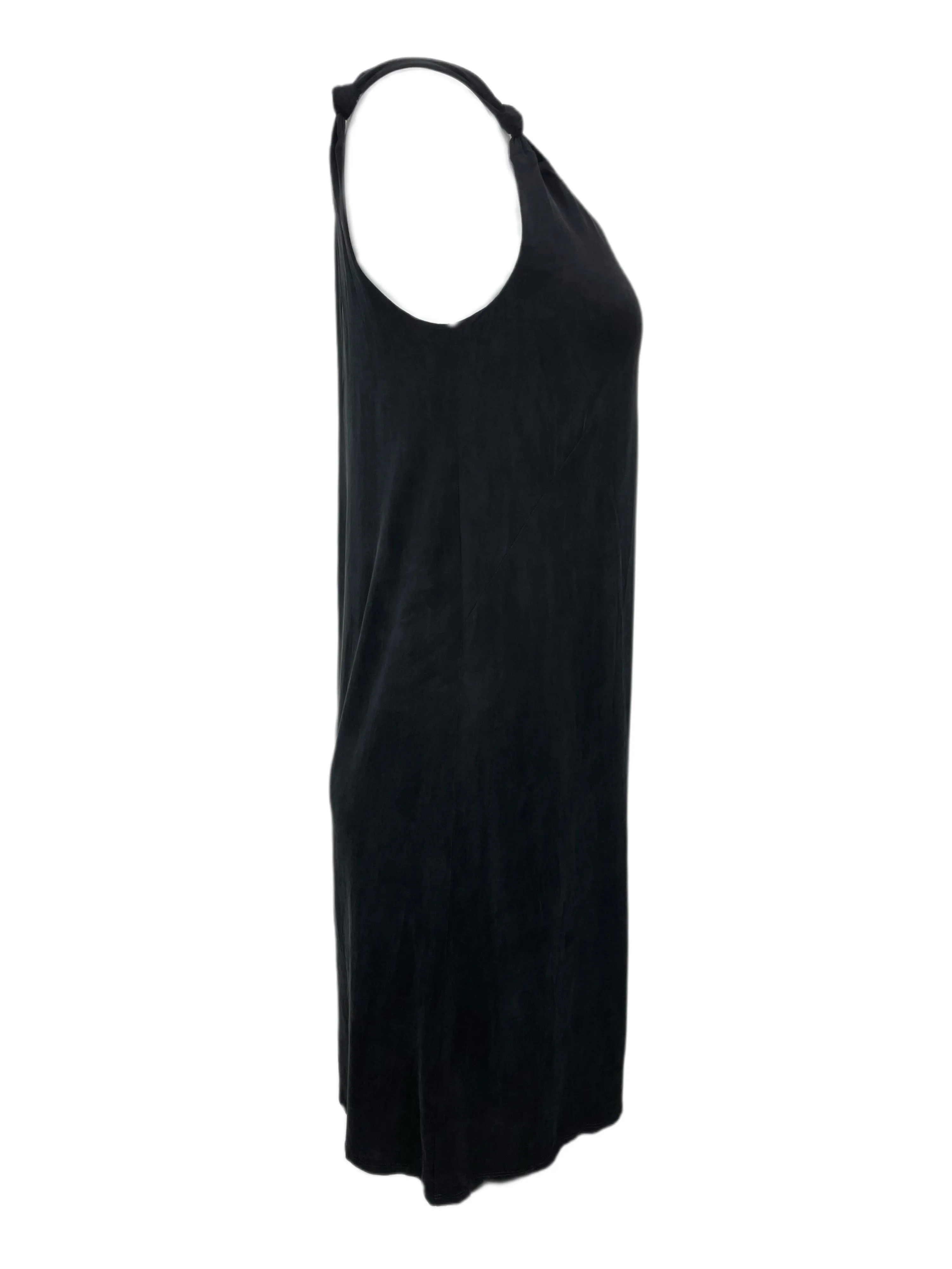 ECRU Women's Black Suede Cupro One Shoulder Dress #6090 S NWT
