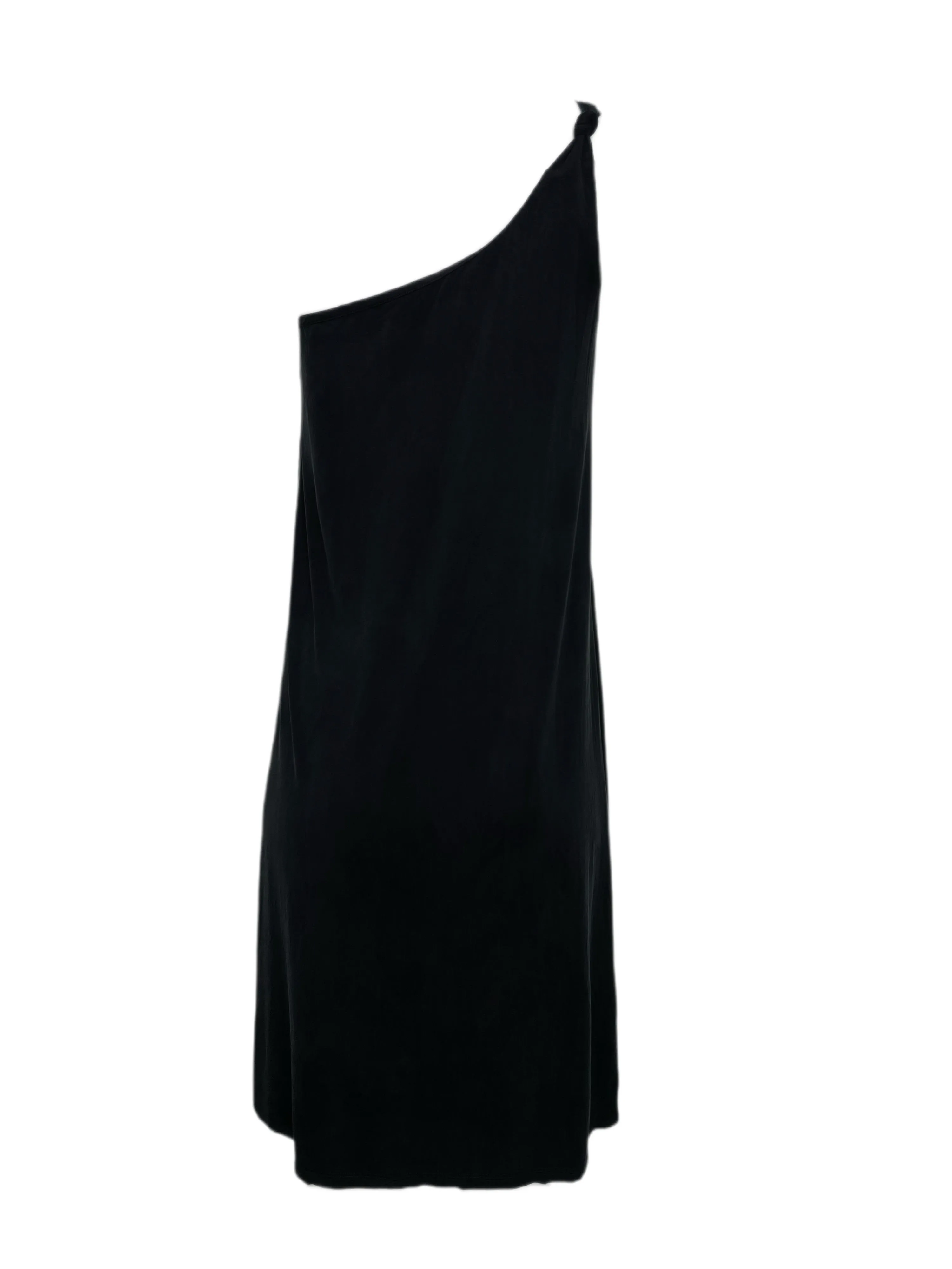 ECRU Women's Black Suede Cupro One Shoulder Dress #6090 S NWT