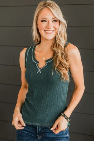 Embrace Your Love V-Neck Tank- Dark Teal