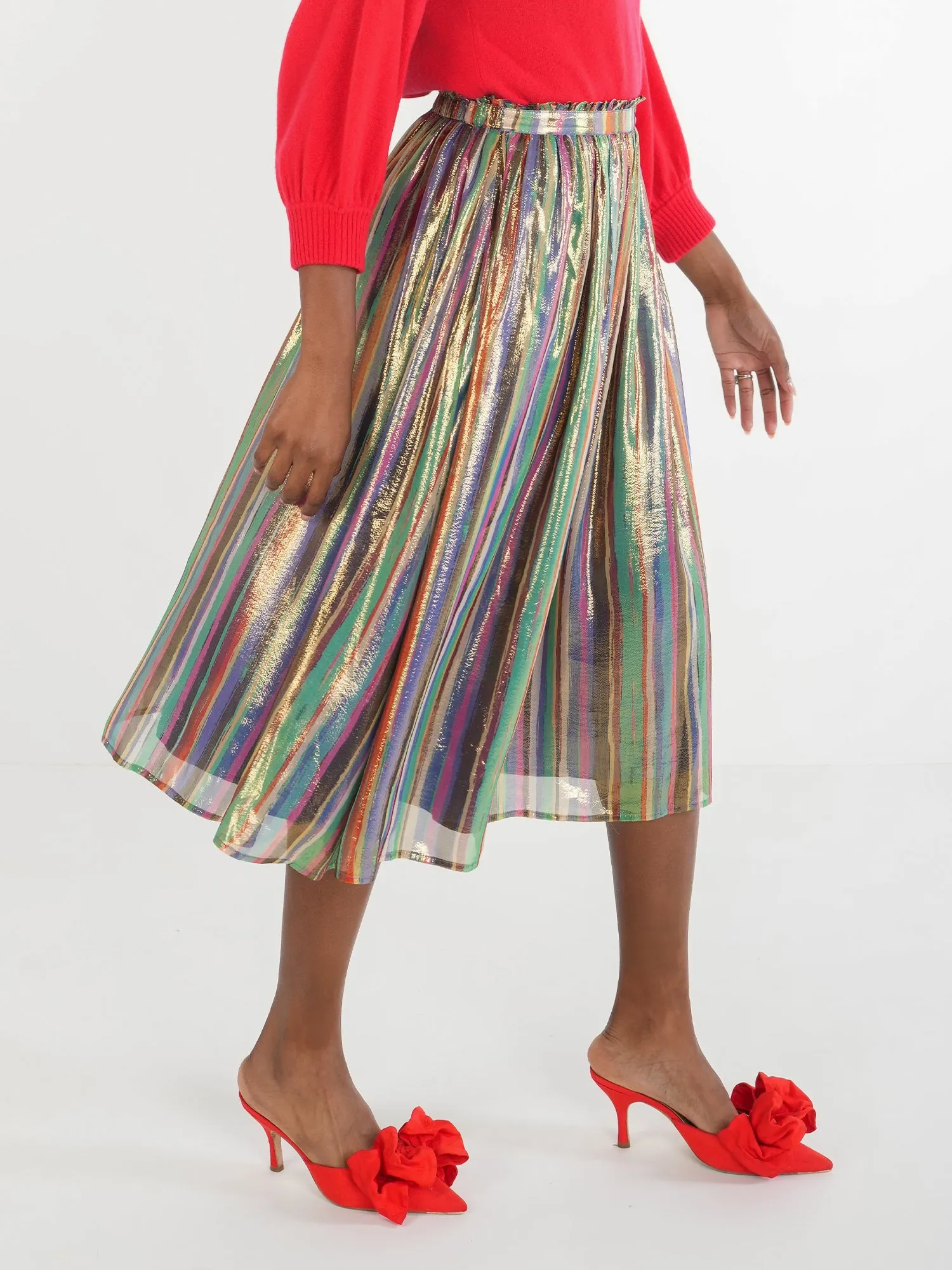 Emily McCarthy Pleated Midi - Tinsel Skirt