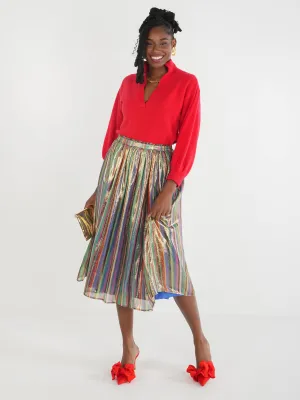 Emily McCarthy Pleated Midi - Tinsel Skirt