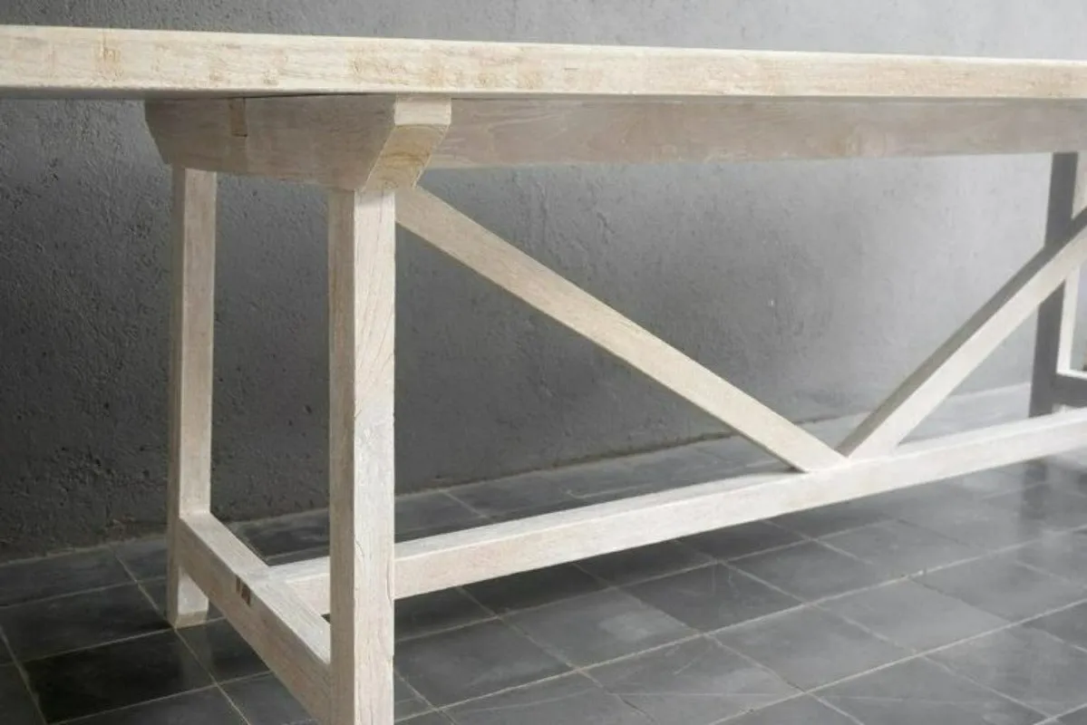 Farm Dining Table in Lightened Teak