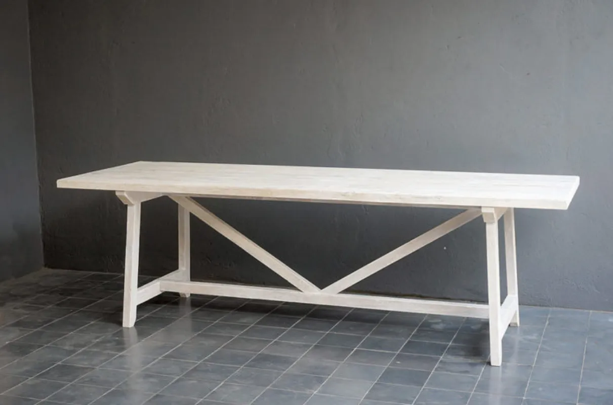 Farm Dining Table in Lightened Teak