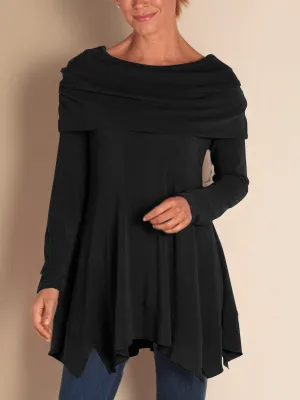 Fashion Simple Skirt Round Neck Long Sleeve Top