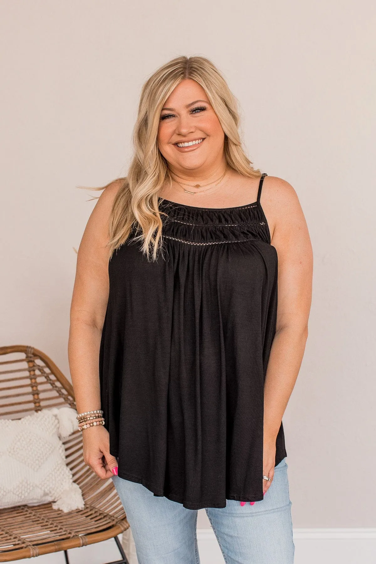 Festival Memories Crochet Tank- Black