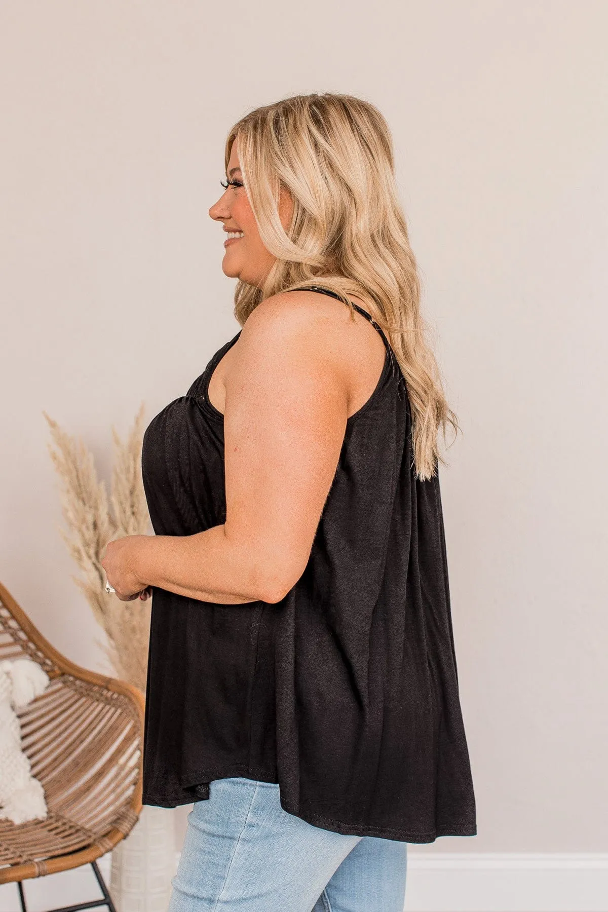 Festival Memories Crochet Tank- Black