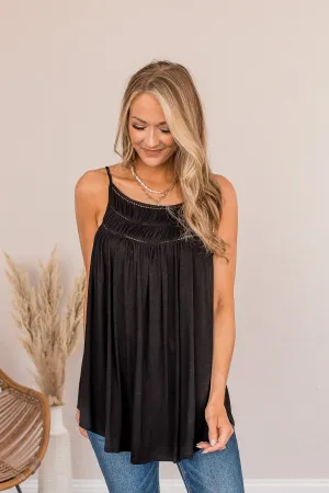Festival Memories Crochet Tank- Black