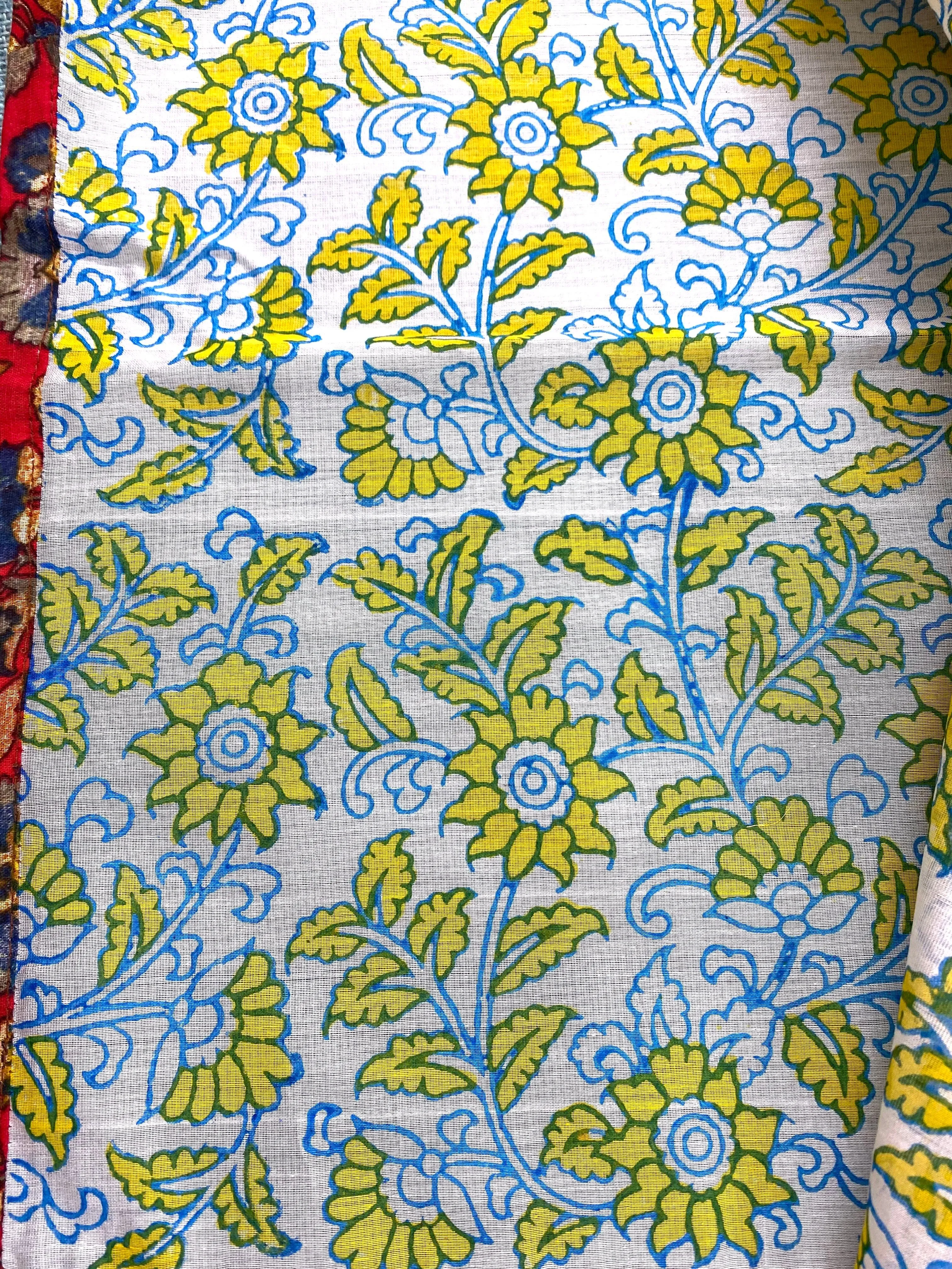 Floral Garden Hand Painted on Silk Cotton Scarf