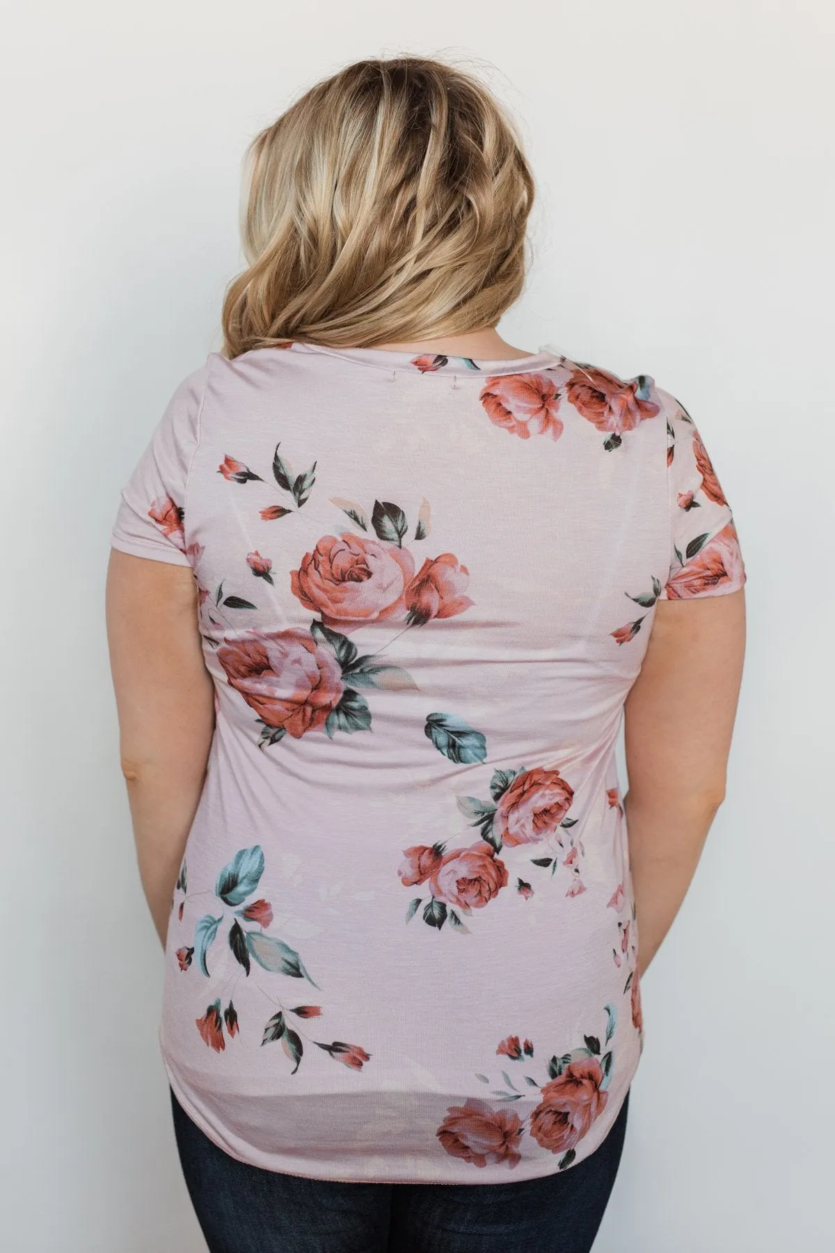 Floral Melody Short Sleeve Top - Blush