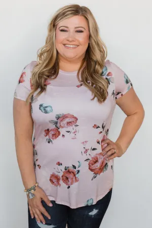 Floral Melody Short Sleeve Top - Blush