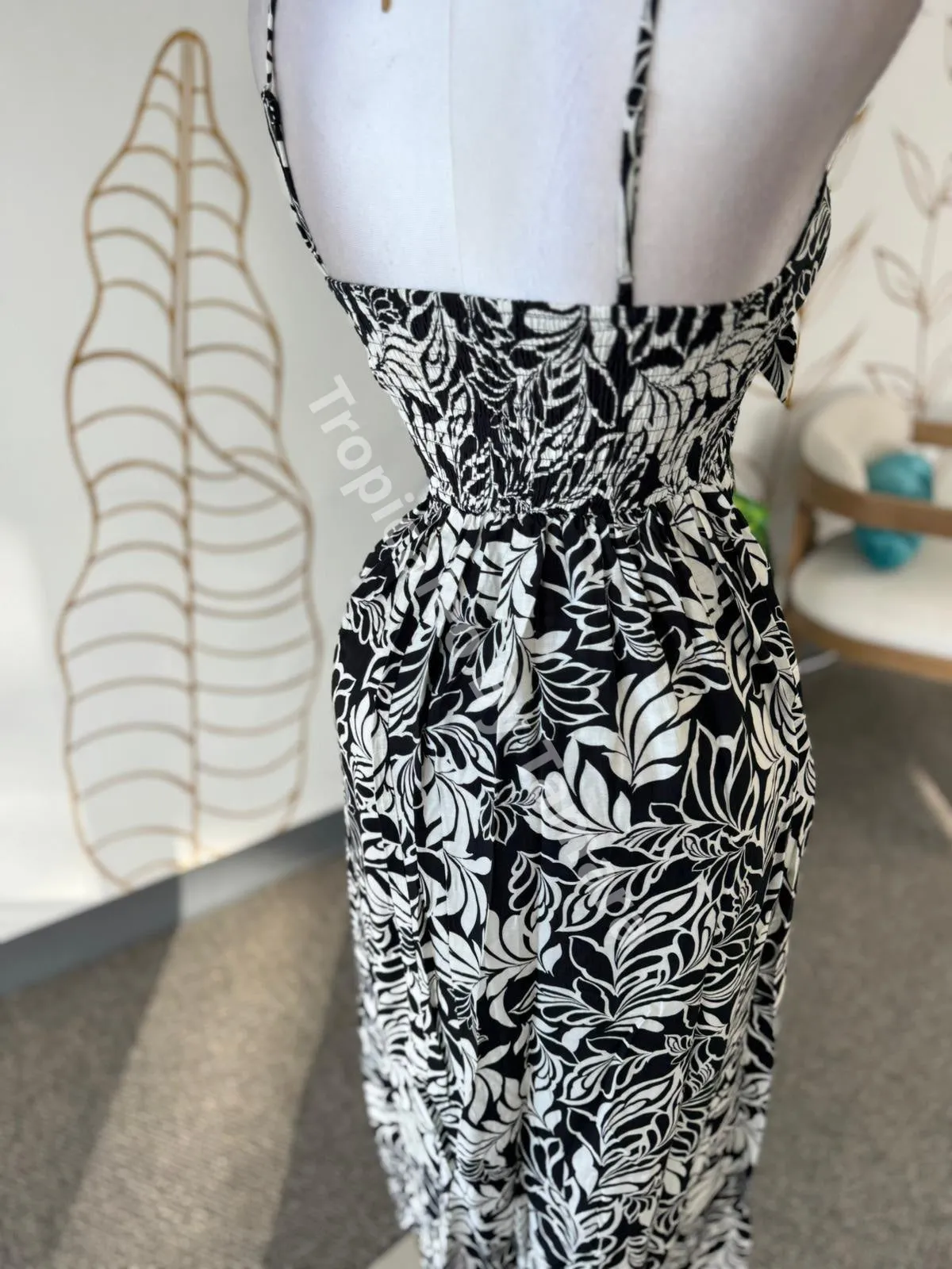 Floral Print Front Tie Midi Dress