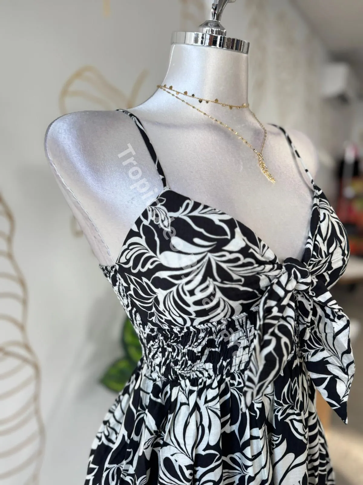 Floral Print Front Tie Midi Dress