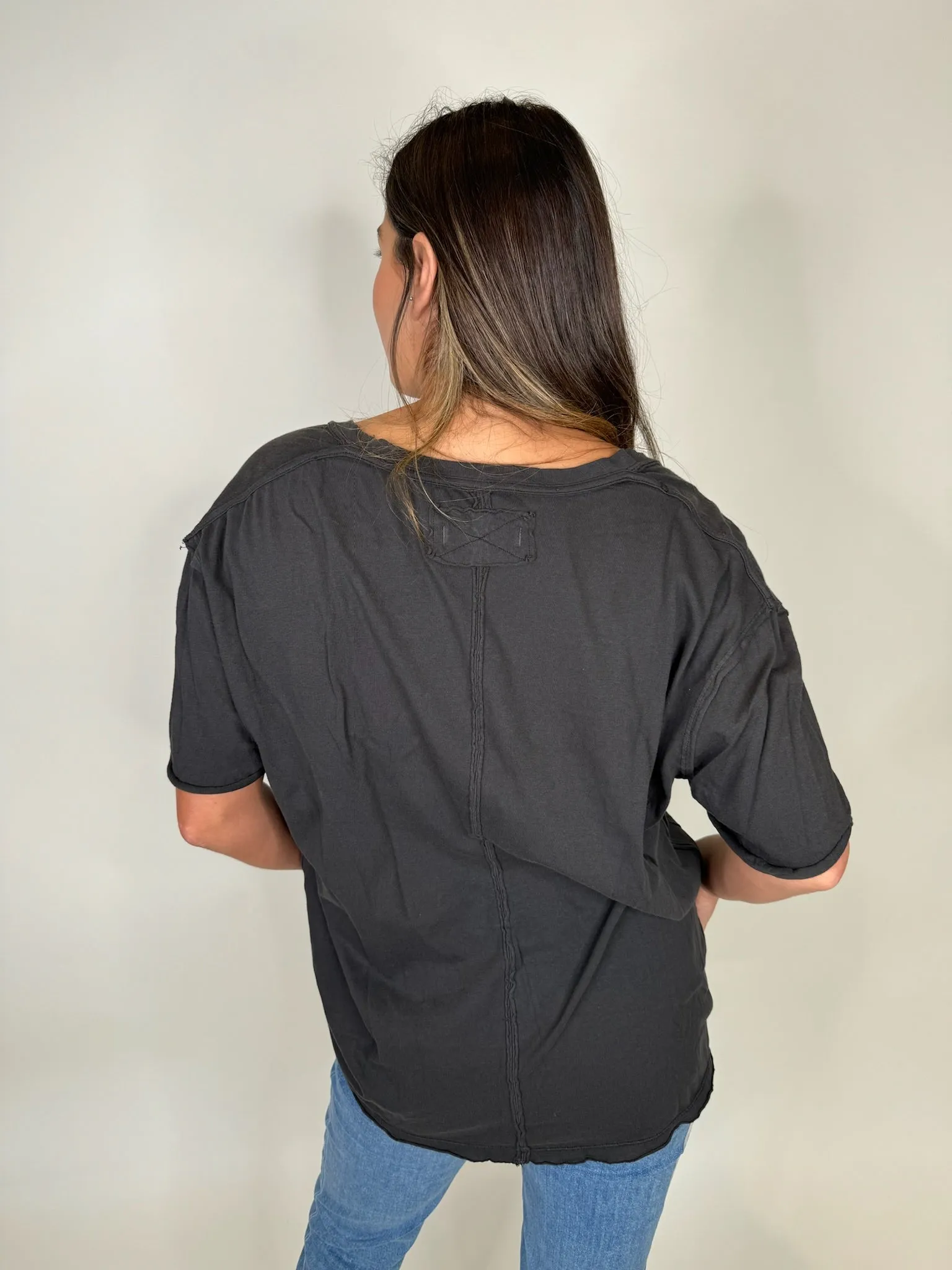 Free People Nina V Tee Black