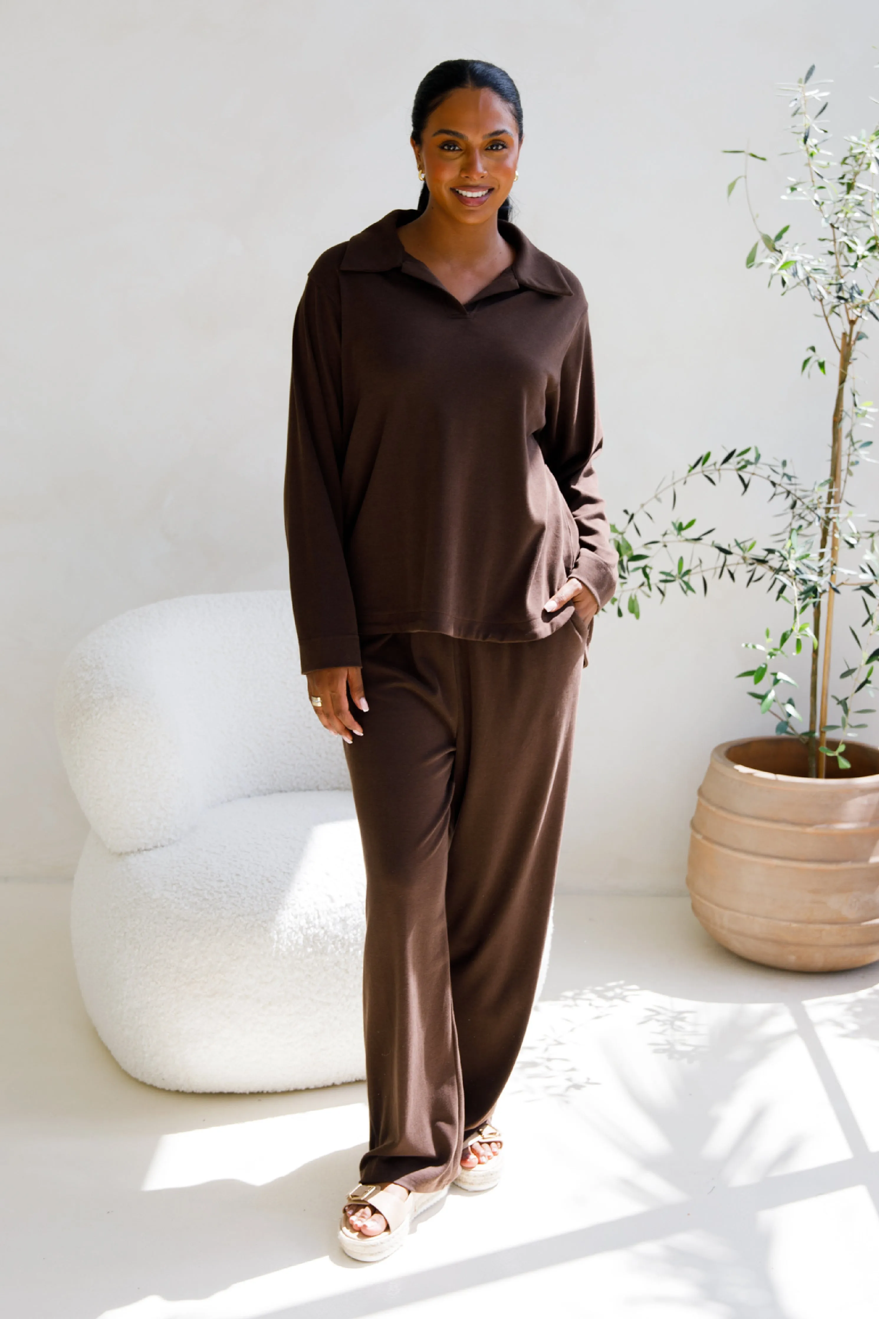 Gigi Lounge Pant | Chocolate