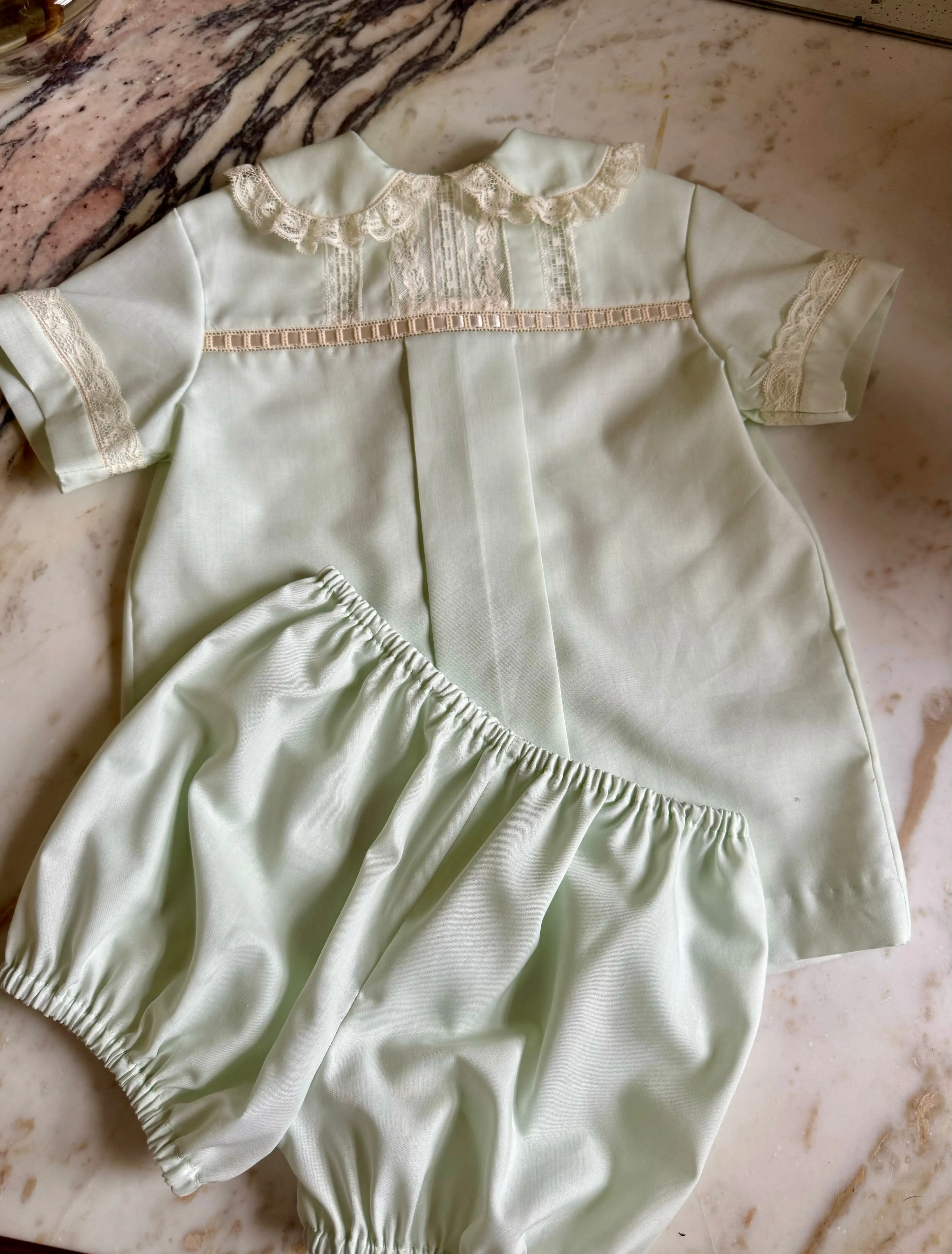 Girls and Boys Mint and White Heirloom Collection