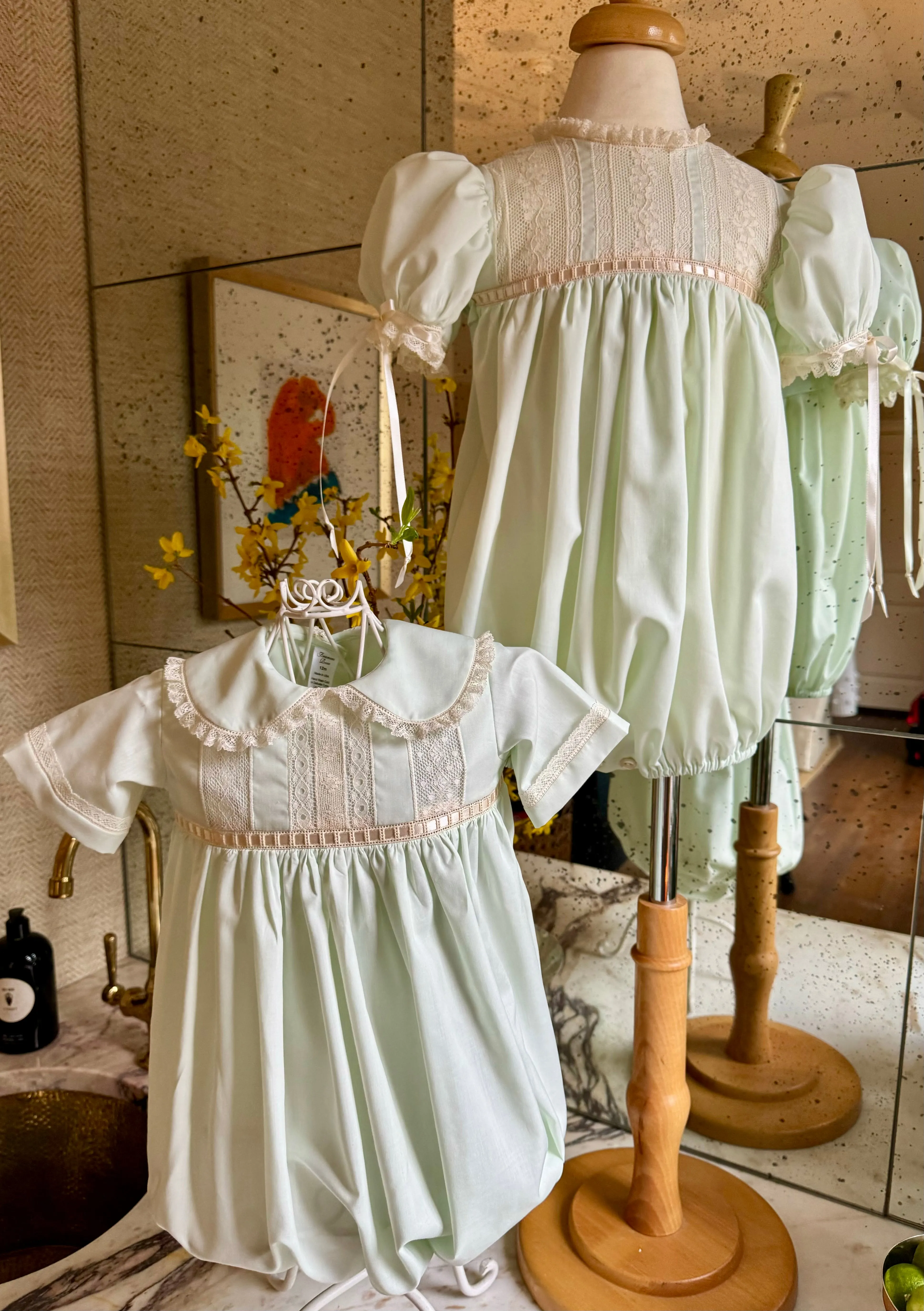 Girls and Boys Mint and White Heirloom Collection